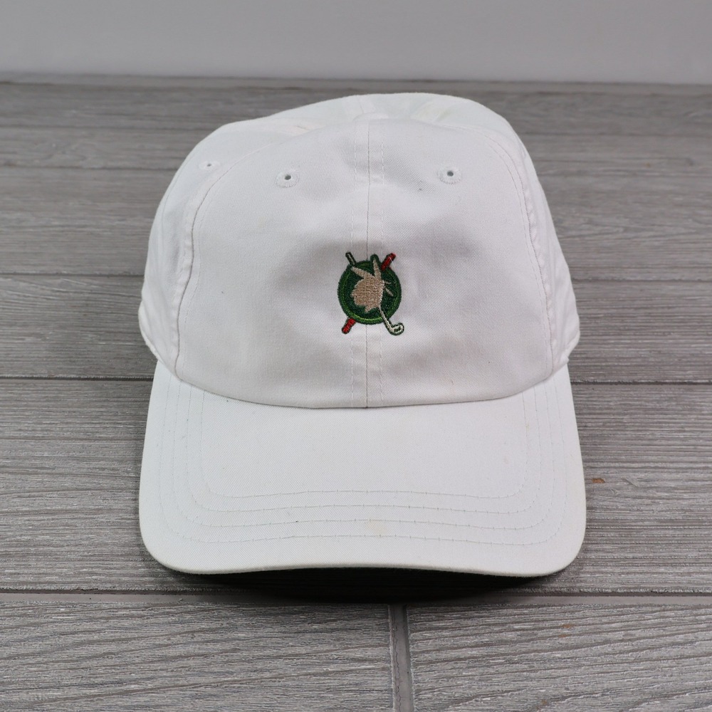 American Needle Red Stick Golf Club Hat White Adjustable Cotton Cap